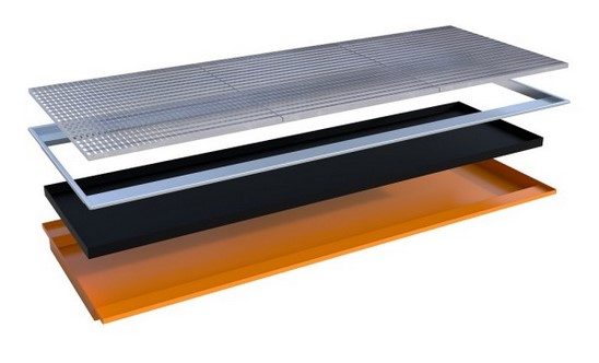 Bac de rétention avec insert en PE Type EHW 1800 / 2200 / 3300 PE